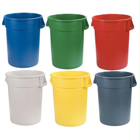 Carlisle Bronco Round Waste Containers & Lids-Blue(44 Gal.)
