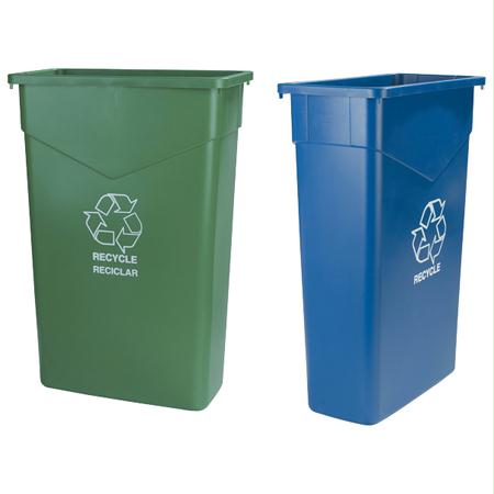 Carlisle Trimline Recycle Cans-Blue(23 Gal.)