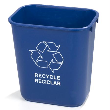 Carlisle 28 Qt. Recycle Wastebasket-Blue