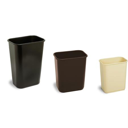 Continental Rectangular Plastic Wastebaskets-Grey(13 5-8 Qt.)