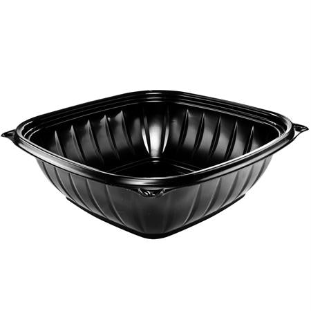 Dart PresentaBowls Pro Black Square Bowls & Lids(Lid Fits 24-64 oz.)