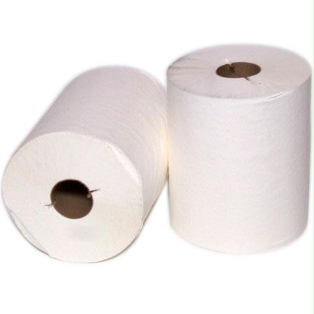 White Roll Towels with I Notch-White(8" x #600)