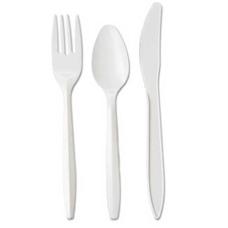 Medium Weight Cornstarch Cutlery-White(Fork)
