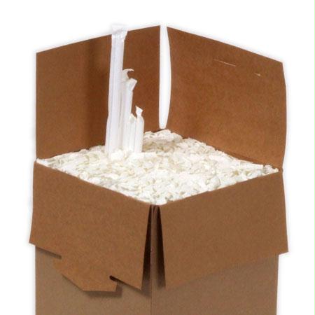 Jumbo Wrapped Straws-White(7.75")