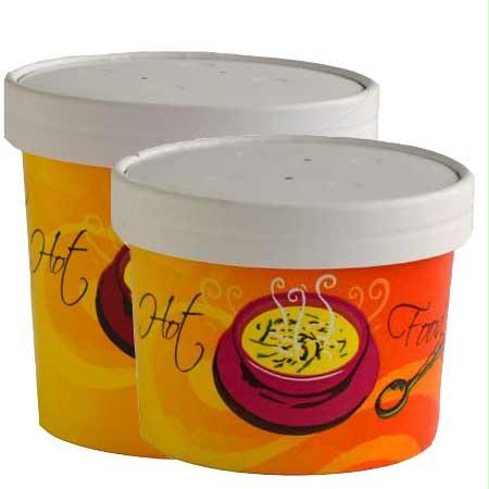 Paper Soup Container Combos-White(16 oz.)