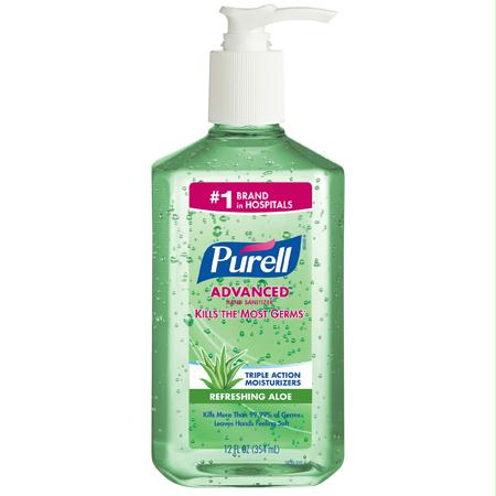 GOJO Purell Advanced Instant Hand Sanitizer w-Aloe Gel(12 oz.)