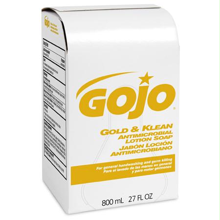 GOJO Gold & Klean Antimicrobial Lotion Soap(800 mL BIB)