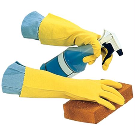 Impact Flock Lined Latex Gloves-Yellow(Medium)