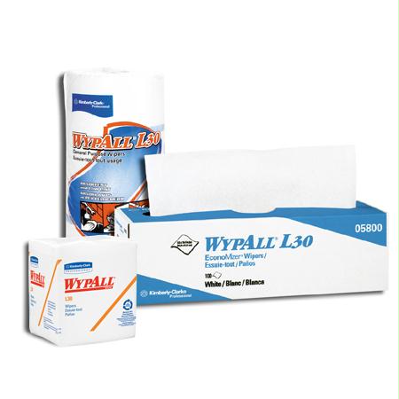 Kimberly-Clark WYPALL L30 & EconoMizer Wipers-White(12.5" x 12")