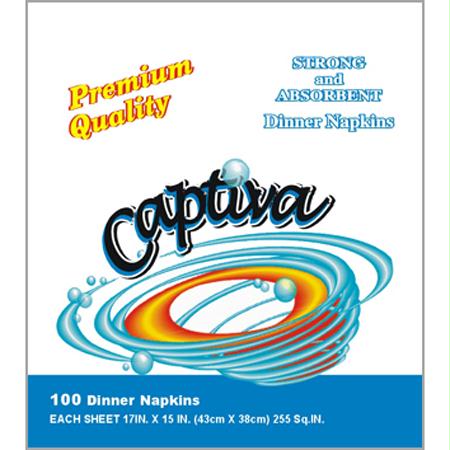 Captiva 2 Ply Premium Dinner Napkin-White(14" x 16.5")