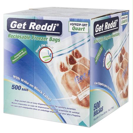 Inteplast Double Zipper Reclosable Freezer Bag(Qt.)