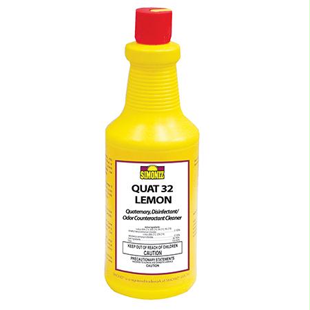 Simoniz Quat 32 Lemon Disinfectant & Odor Counteractant(Qt.)