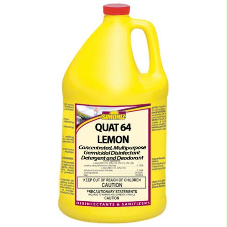 Simoniz Quat 64 Lemon Germicidal Disinfectant Detergent(Gal.)